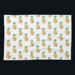 Tropical Hawaiian Gold Foil Pineapple Pattern Tea Towel<br><div class="desc">Fun tropical Hawaiian Gold Foil  Pineapple Pattern. This trendy yellow and green Aloha Hawaii Pineapple is a perfect cool print for a summer birthday gift.</div>