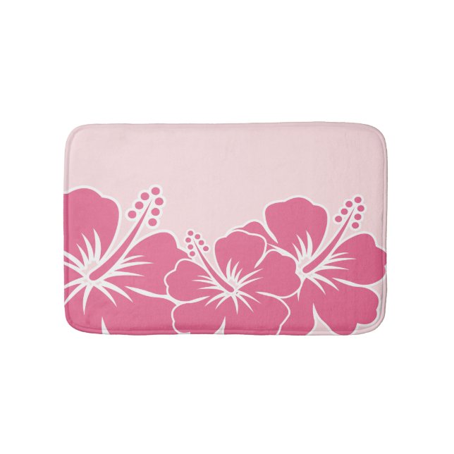 Tropical Hawaiian Hibiscus Bath Mat (Front)