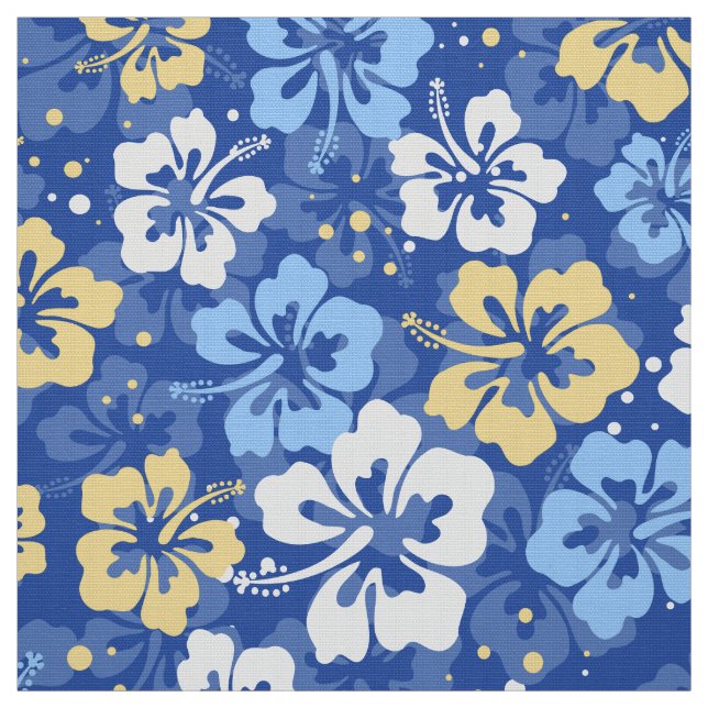 Tropical Hawaiian Hibiscus floral pattern Fabric (Swatch)