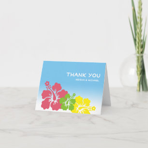 Tropical Hawaiian hibiscus flower thank you note