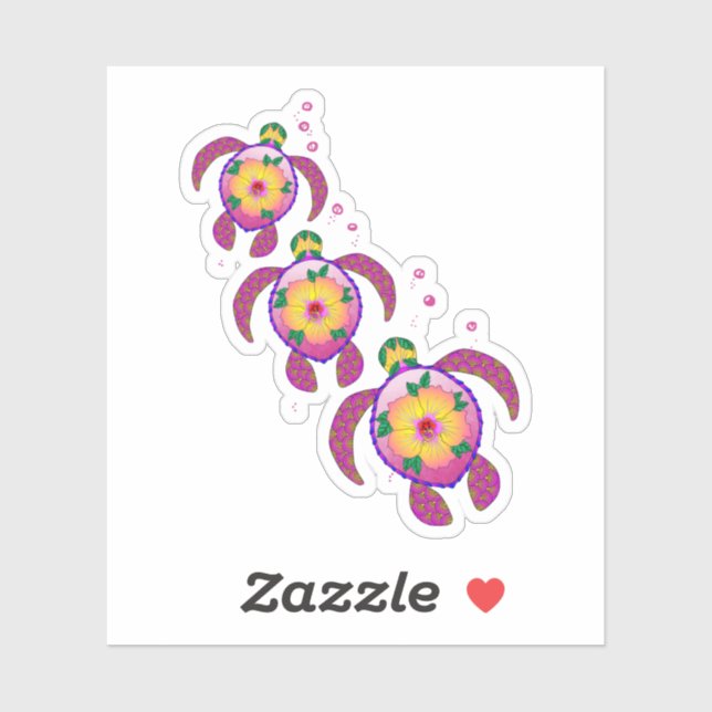 Tropical Hawaiian Honu Turtles (Sheet)