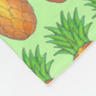 Tropical Hawaiian Island Luau Pineapple Fruit Fleece Blanket