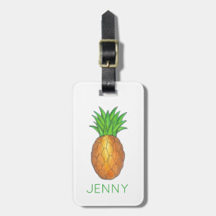 Tropical Hawaiian Island Luau Pineapple Fruit Luggage Tag