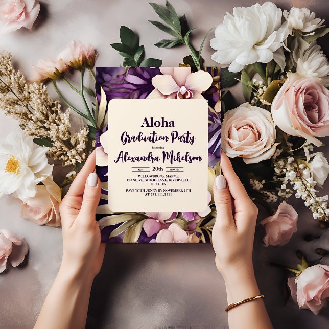 Tropical Hawaiian Luau Graduation Party Invitation (Creator Uploaded)