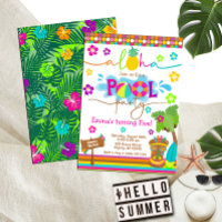 Tropical Hawaiian Luau Pool Party Kid's Birthday
