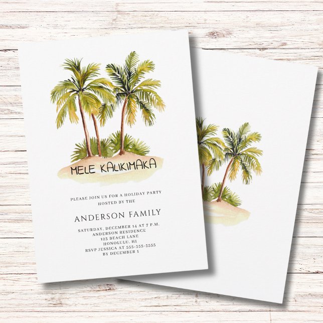 Tropical Hawaiian Mele Kalikimaka Christmas Party  Invitation (Creator Uploaded)