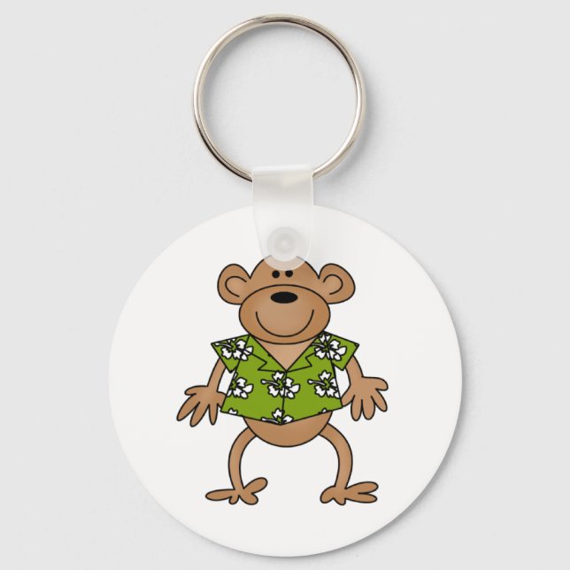 Tropical Hawaiian Monkey Key Ring (Front)