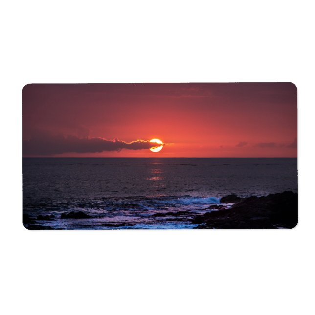 Tropical Hawaiian Ocean Sunset Background - Hawaii (Front)