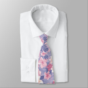 Tropical Hawaiian Palms Floral summer pattern Tie