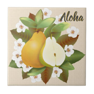 Tropical Hawaiian Pears Fruit Tile