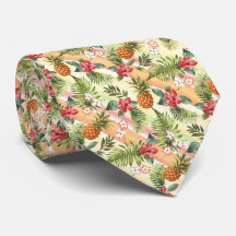 Tropical Hawaiian Pineapple Fruit Floral Pattern