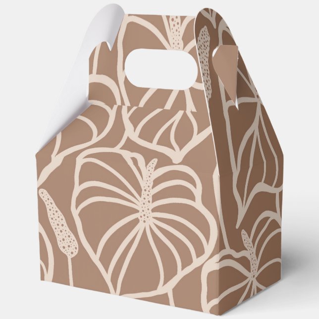 Tropical hawaiian print favour box (Front)