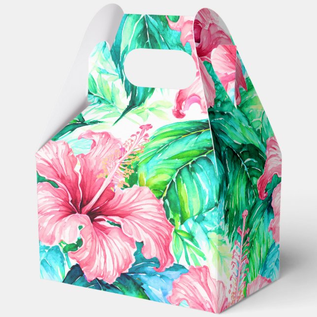 Tropical hawaiian print favour box (Back)