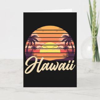 Tropical Hawaiian Summer Vacation Aloha Hi Retro H Card