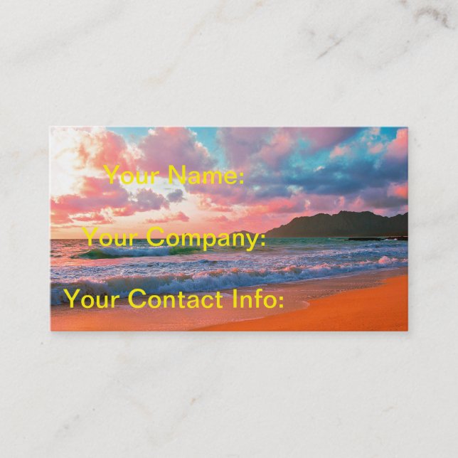 Tropical Hawaiian Sunset Business Card (Front)