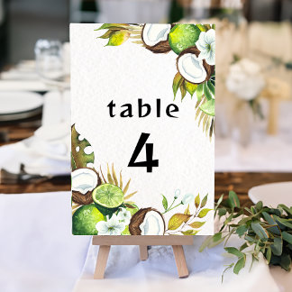Tropical Hawaiian table number