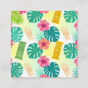 Tropical Hawaiian Tiki Pattern for Parties Wedding Enclosure Card