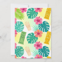 Tropical Hawaiian Tiki Pattern for Parties Wedding