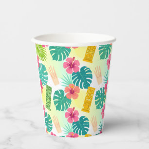 Tropical Hawaiian Tiki Pattern for Parties Wedding Paper Cups