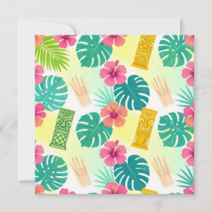 Tropical Hawaiian Tiki Pattern for Parties Wedding Thank You Card