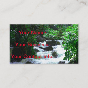 Tropical Hawaiian Waterfall Business Card