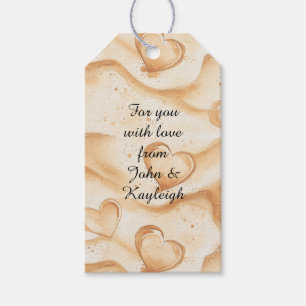 Tropical Hearts in Sand Beach Gift Tags