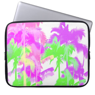 Tropical Heat Wave Neon Hawaiian Palm Trees Laptop Sleeve