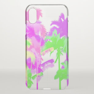 Tropical Heat Wave Neon Hawaiian Palm Trees iPhone X Case