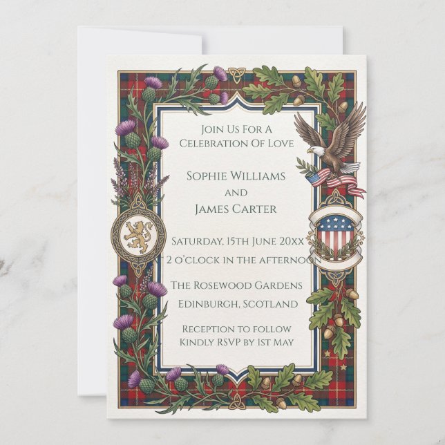 Tropical Heritage Wedding Invitation (Front)