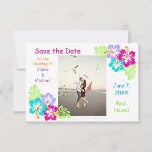 Tropical Hibiscus - 3x5 Save the Date