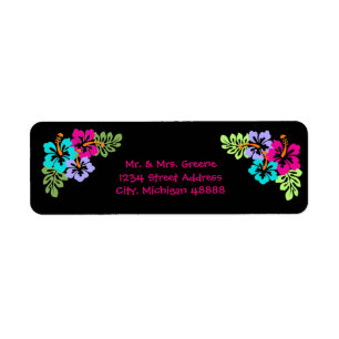 Tropical Hibiscus - Address Label
