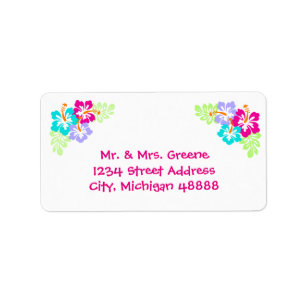 Tropical Hibiscus - Address Label