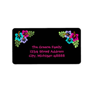 Tropical Hibiscus - Address Label