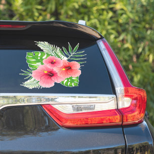 Tropical Hibiscus Arrangement Vinyl Decal