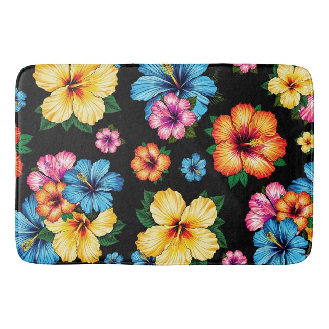 Tropical Hibiscus Bath Mat (Front)