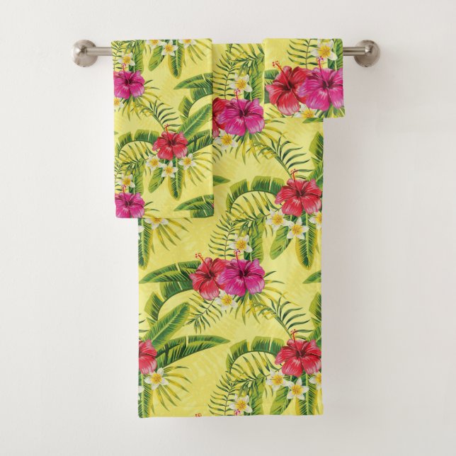 Tropical Hibiscus  Bath Towel Set (Insitu)