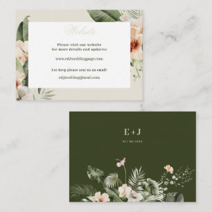 Tropical hibiscus boho pastel Website Business Card