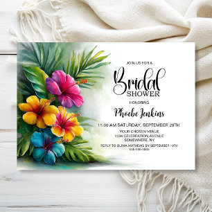 Tropical Hibiscus Bridal Shower Invitation