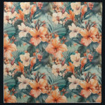 Tropical Hibiscus Cotton Dinner Napkins<br><div class="desc">Tropical Hibiscus Cotton Dinner Napkins</div>
