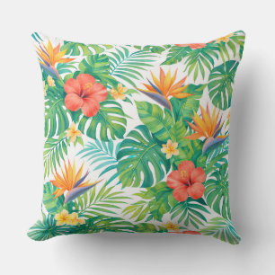 Tropical Hibiscus Floral Cushion