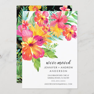 Tropical Hibiscus Floral Moving Announcement