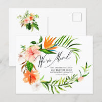 Tropical Hibiscus Floral Moving Announcement
