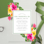 Tropical Hibiscus Floral Palm Leaves Wedding Acrylic Invitations<br><div class="desc">Celebrate your special day with this stunning tropical wedding invitation featuring vibrant hibiscus flowers and lush palm leaves. Printed on high-quality acrylic, this design combines modern elegance with a touch of island charm. Perfect for beach, destination, or tropical-themed weddings, this invitation sets the tone for a joyful and colourful celebration....</div>