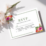 Tropical Hibiscus Floral Palm Leaves Wedding RSVP Card<br><div class="desc">Tropical Hibiscus Floral Palm Leaves Wedding RSVP Card. Beautiful elegant tropical wedding RSVP design with botanical watercolor flowers . This custom modern design can easily be personalised with your own details.</div>