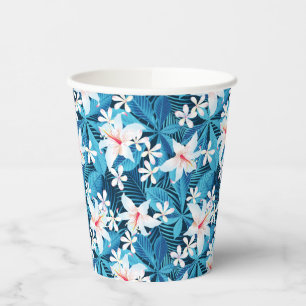 Tropical Hibiscus Floral Pattern 2 Paper Cups