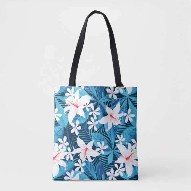 Tropical Hibiscus Floral Pattern 2 Tote Bag (Front)