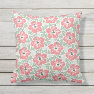 Coral Hibiscus Cushions Decorative Throw Cushions Zazzle Nz