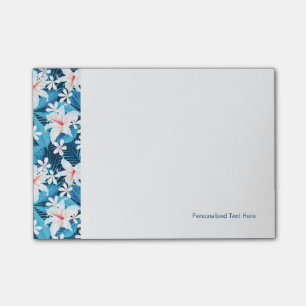 Tropical Hibiscus Floral Pattern Post-it Notes
