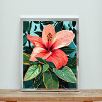 Tropical Hibiscus Flower Digital Art