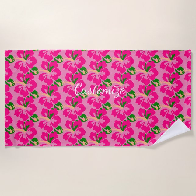 Tropical Hibiscus Flower Thunder_Cove Beach Towel (Front)